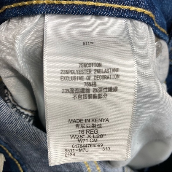 Levi’s 511 slim cut jeans size 16 regular - Picture 6 of 6